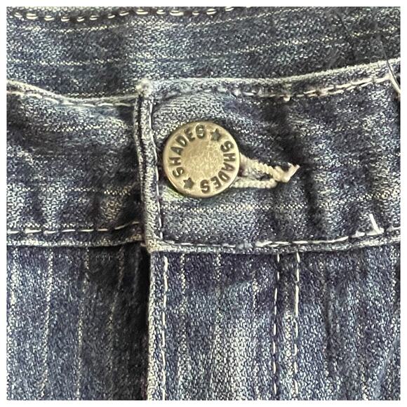 Vintage Shades Pinstripe Tapered Jeans Zip Ankle High Rise 26x27 80s 90s - Picture 7 of 11